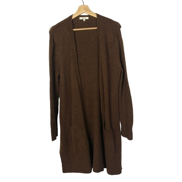 Madewell Kent Espresso Brown Longline Knit Cardigan Sweater S - Picture 3 of 5